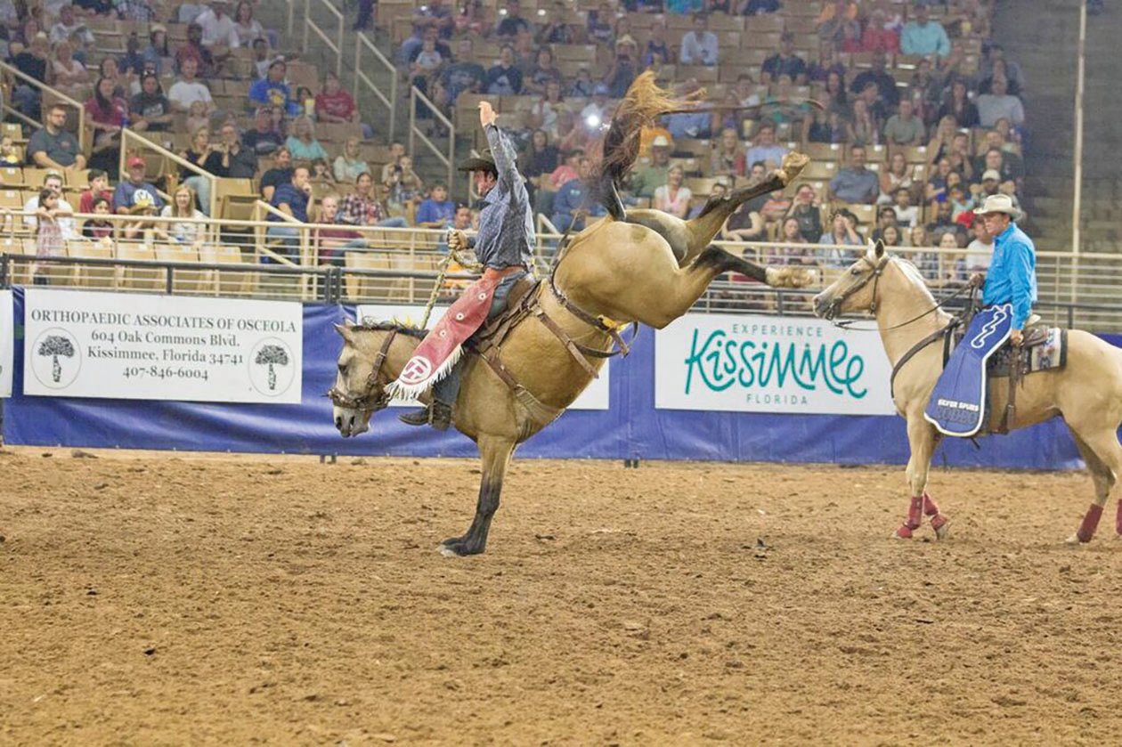 Saddle bronc riding is one of the seven traditional events at the Silver Spurs Rodeo.